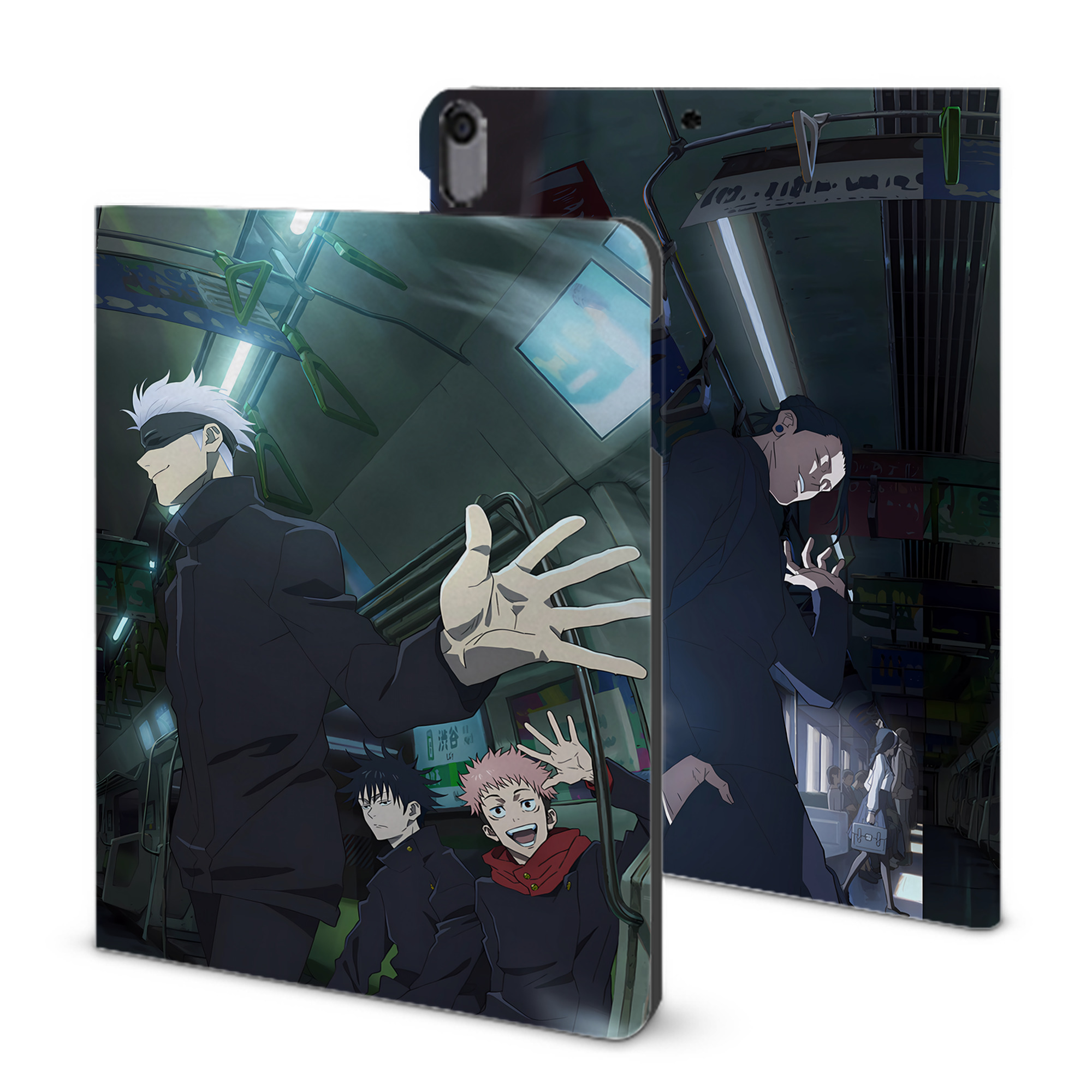 （画像用） 呪術廻戦 Jujutsu Kaisen IPad ケース ブック型 PUレザー TPU 耐衝撃 軽量 薄型 ペン収納なし 全面保護 IPad 各モデル対応